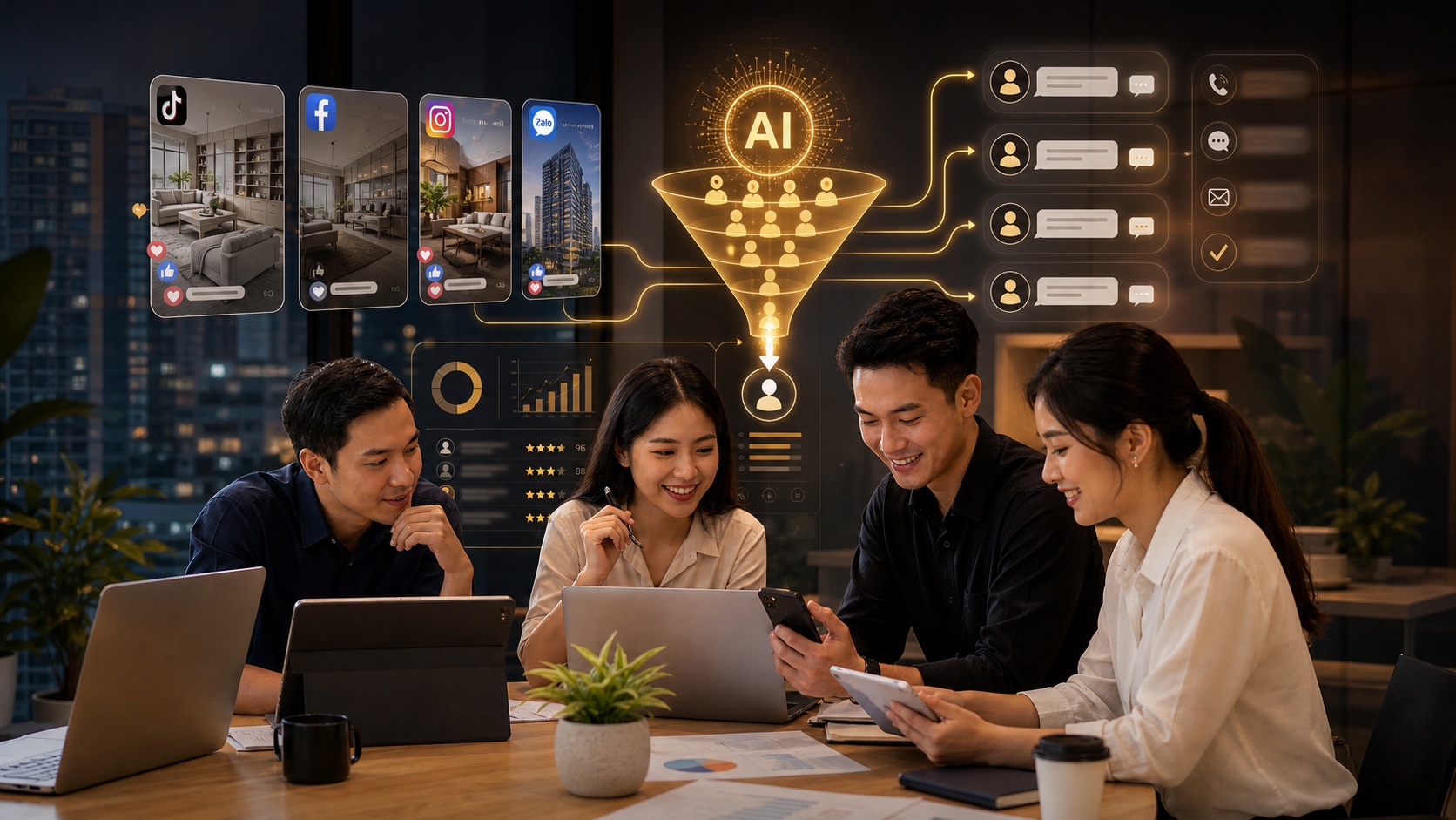 AI social media lead generation workflow for Vietnamese businesses